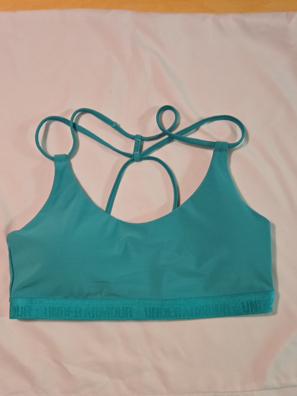 Under Armour Teal Strappy Sports Bra, Size Medium
